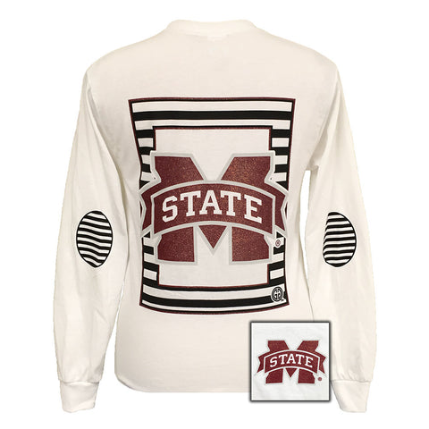 Glitter Logo Mississippi State White Long Sleeve