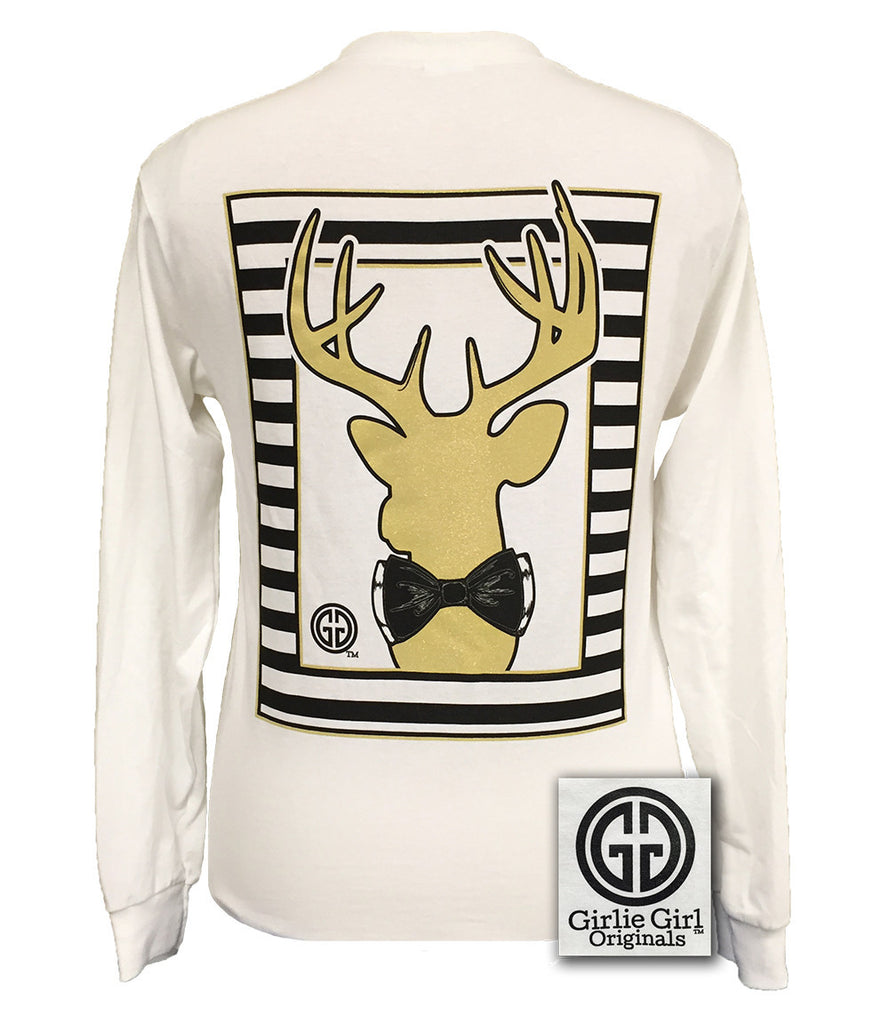 Gold Deer White Long Sleeve