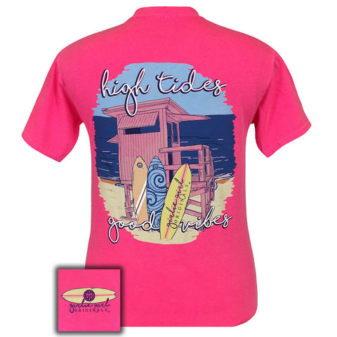 High Tides Comfort Color Neon Pink Short Sleeve