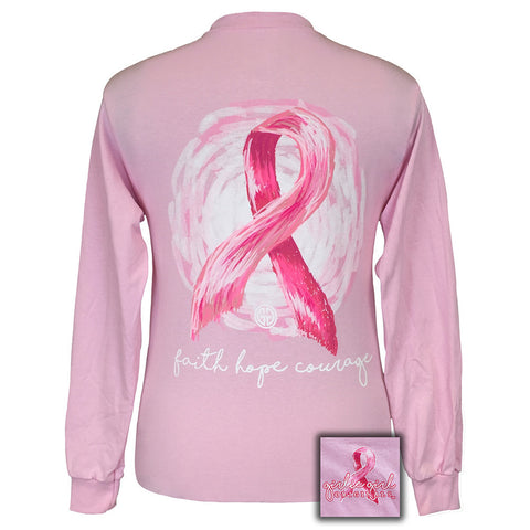 Hope Ribbon Light Pink Long Sleeve