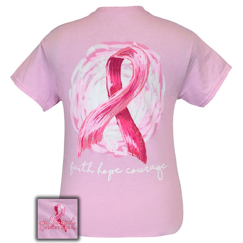 Hope Ribbon Light Pink Short Sleeve