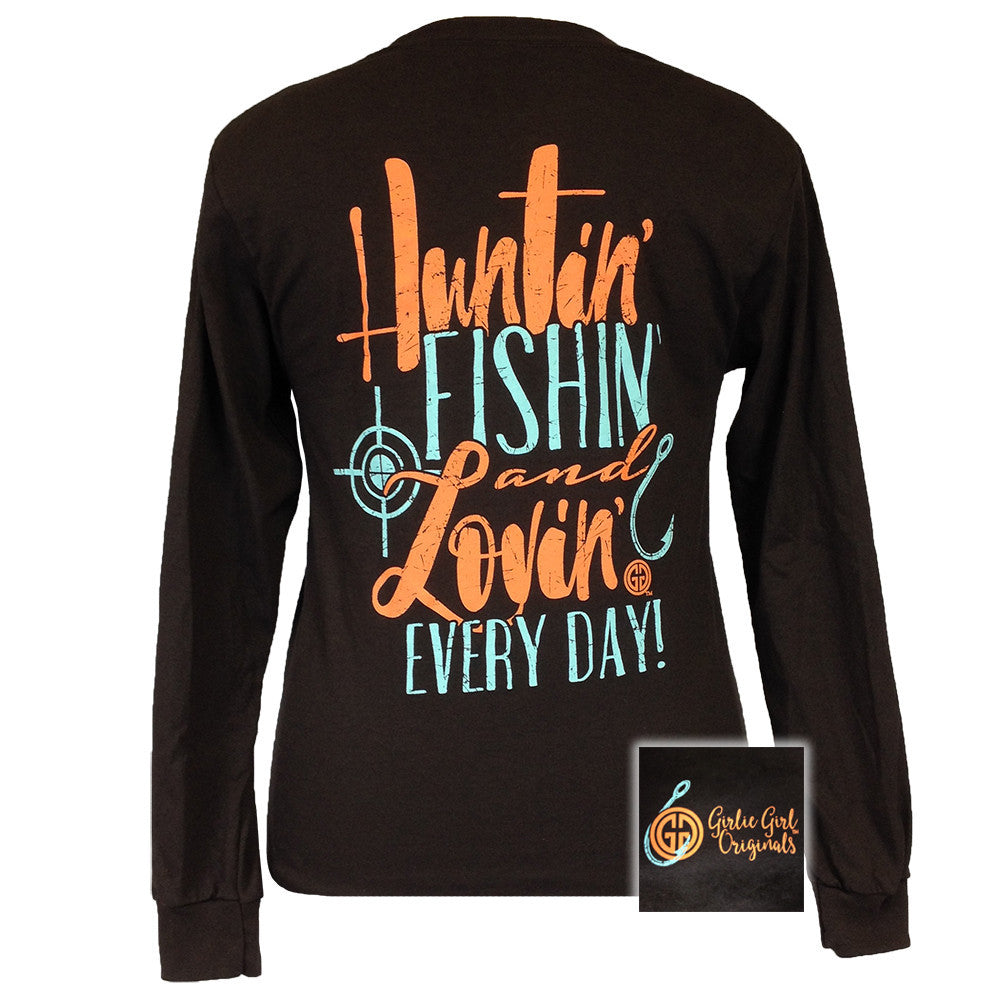 Huntin' and Fishin' Dark Chocolate Long Sleeve