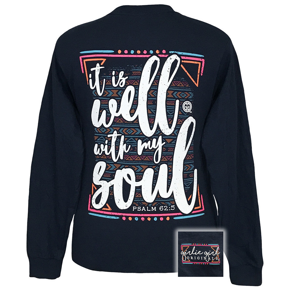 It Is Well Navy Long Sleeve