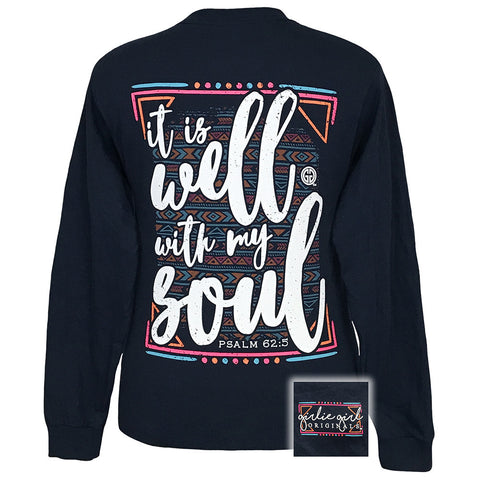 It Is Well Navy Long Sleeve