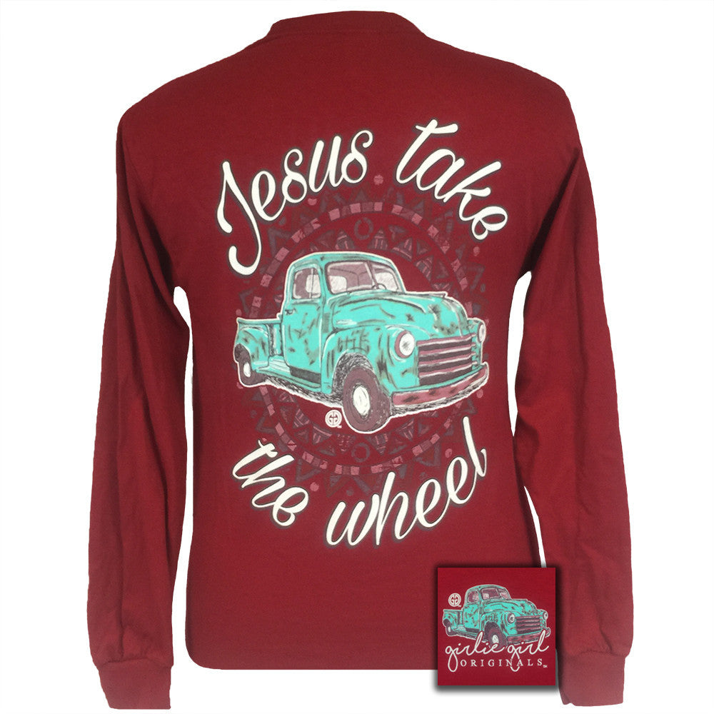 Jesus Take the Wheel Cardinal Red Long Sleeve