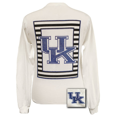Glitter Logo Kentucky White Long Sleeve