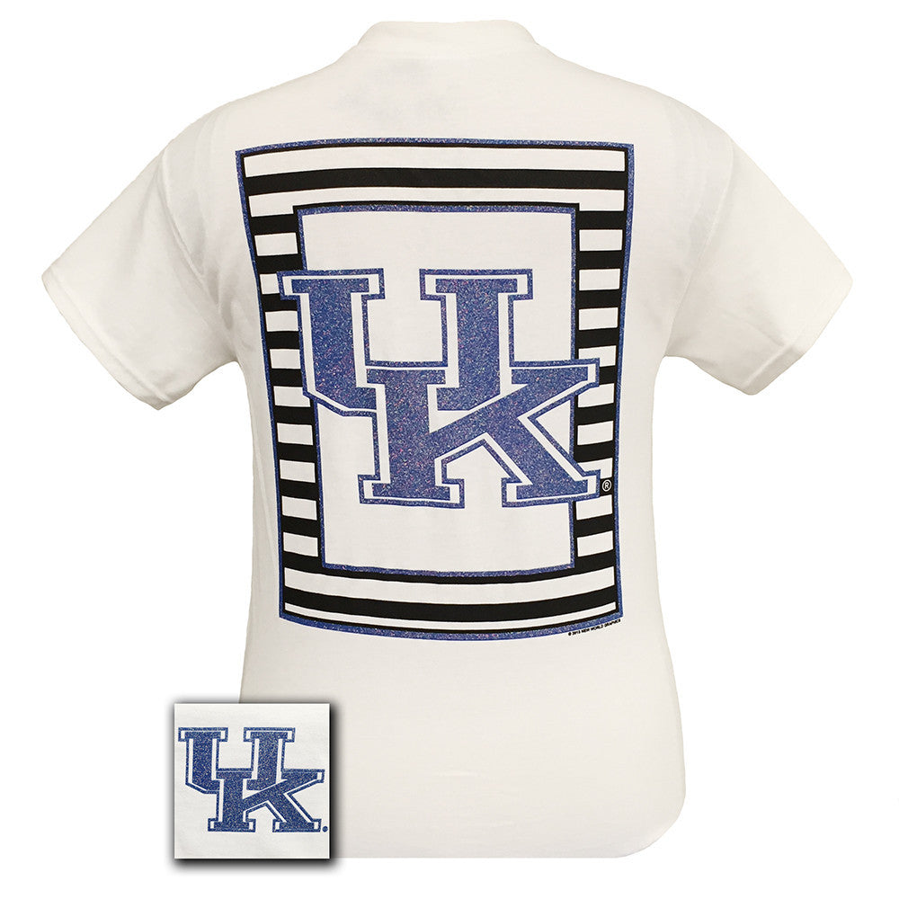 Glitter Logo Kentucky White Short Sleeve