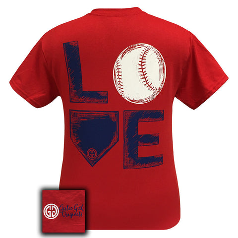 Love Baseball Red Short Sleeve