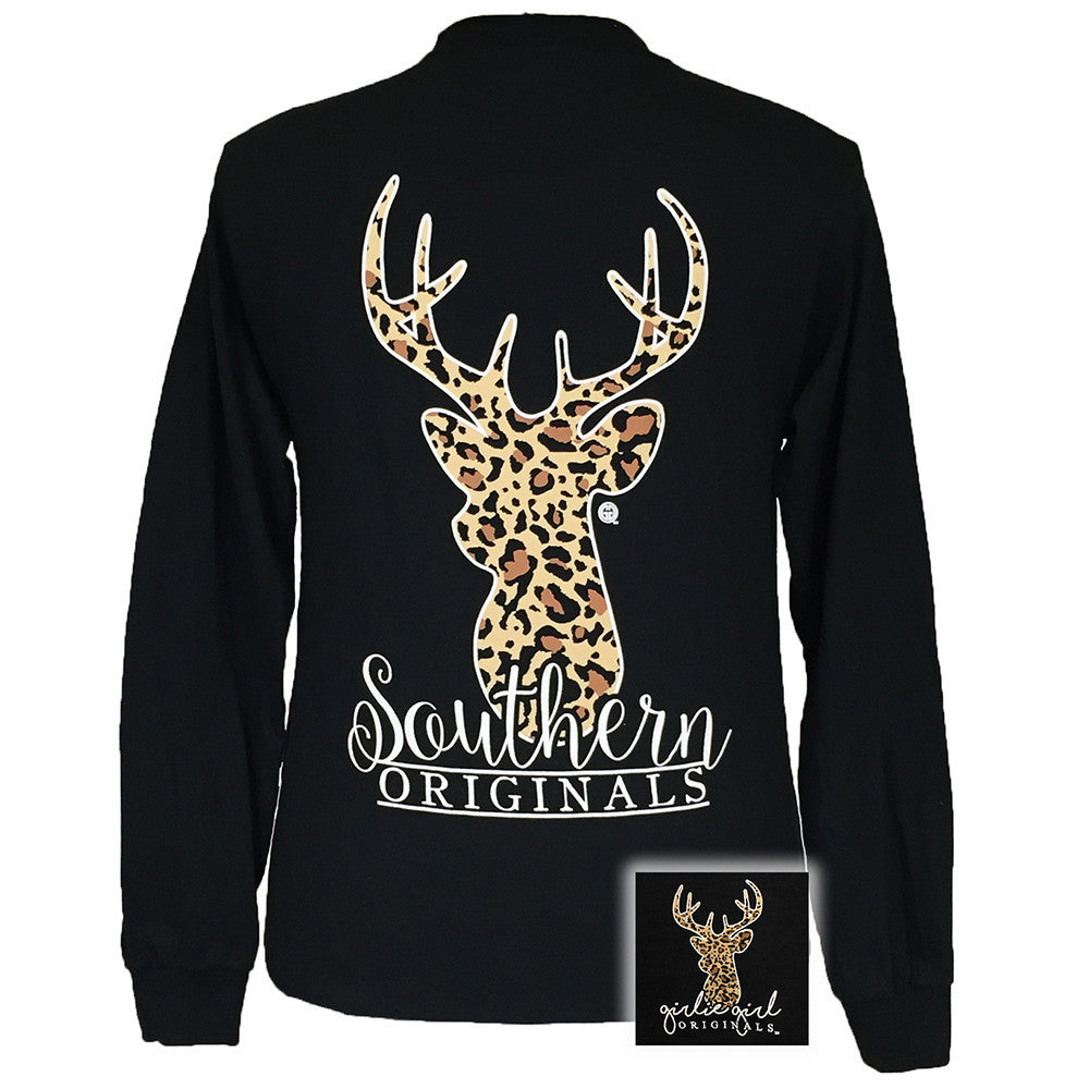 Leopard Deer Black Long Sleeve