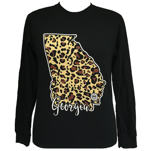 Leopard State Georgia Long Sleeve Black