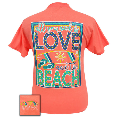 Love-Beach Retro Heather Coral Short Sleeve