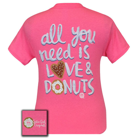 Love and Donuts Safety Pink Short Sleeve