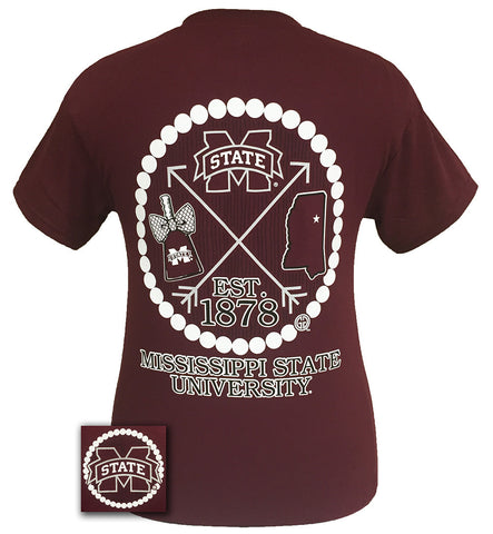 Pearls - MSU - Maroon Short Sleeve