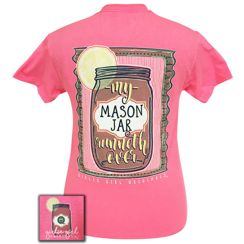 Mason Jar - Runneth Over Safety Pink