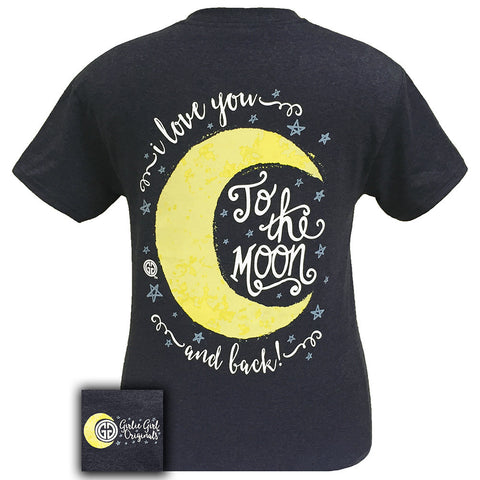 Moon and Back Heather Navy Short Sleeve