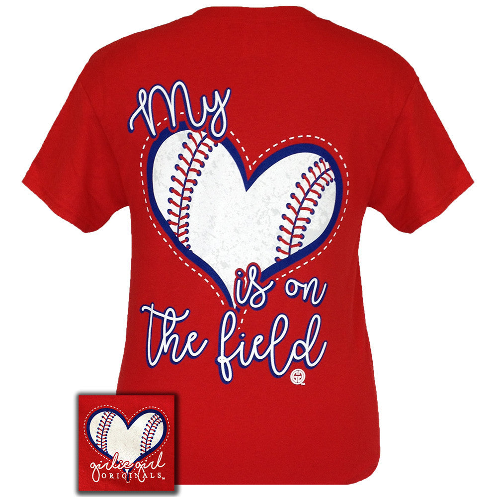 My Heart Baseball Red Short Sleeve