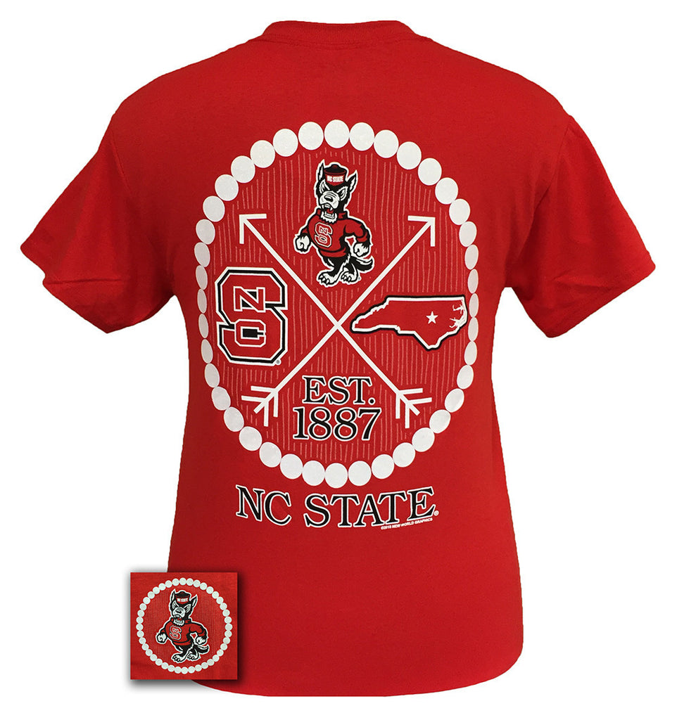 Pearls - North Carolina State - Red short sleeve