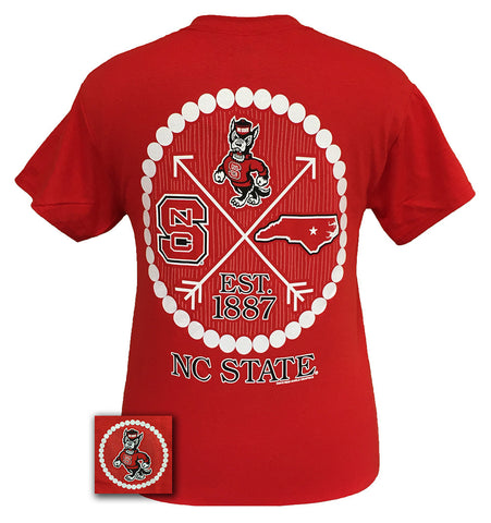 Pearls - North Carolina State - Red short sleeve