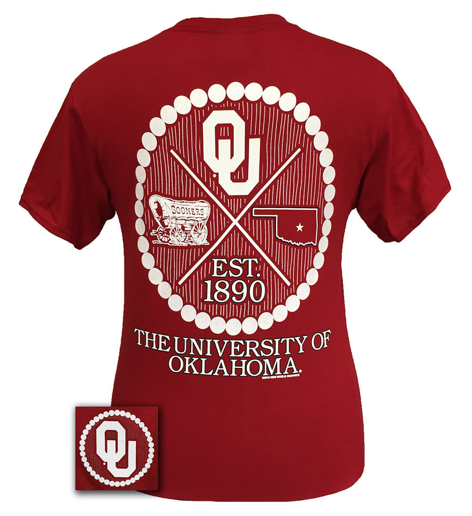 Pearls - Oklahoma - Cardinal Red short sleeve