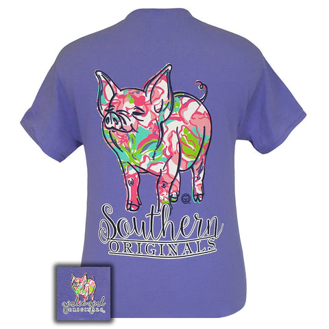 Pig Pattern Violet Short Sleeve