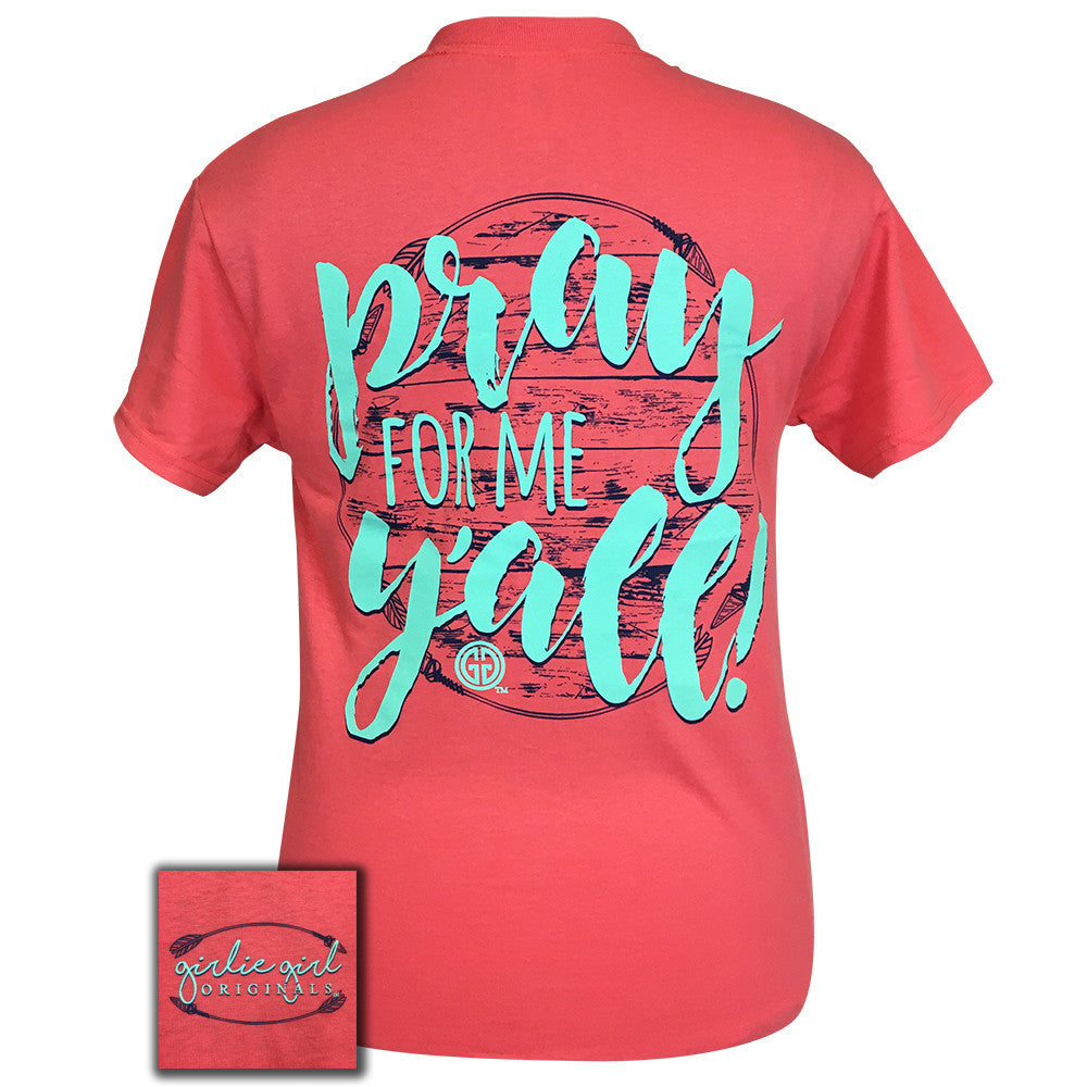 Pray For Me Y'all Coral Silk Short Sleeve