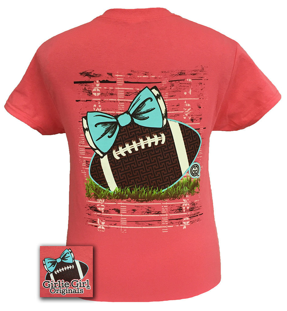 Preppy Football Coral Silk