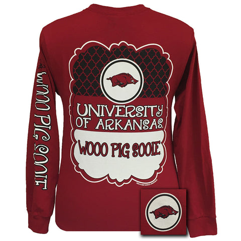 ARKANSAS PREPPY FRAME CARDINAL RED LONG SLEEVE