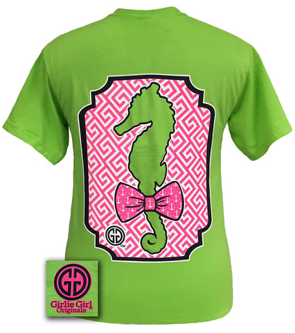 Preppy Seahorse Comfort Color Lime