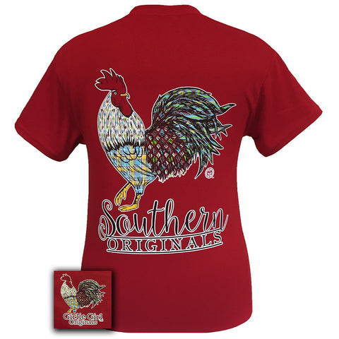 Rooster Cardinal Cherry Red Short Sleeve