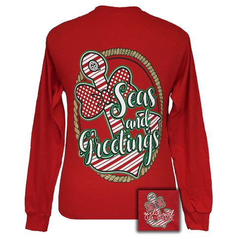 Seas and Greetings Red Long Sleeve