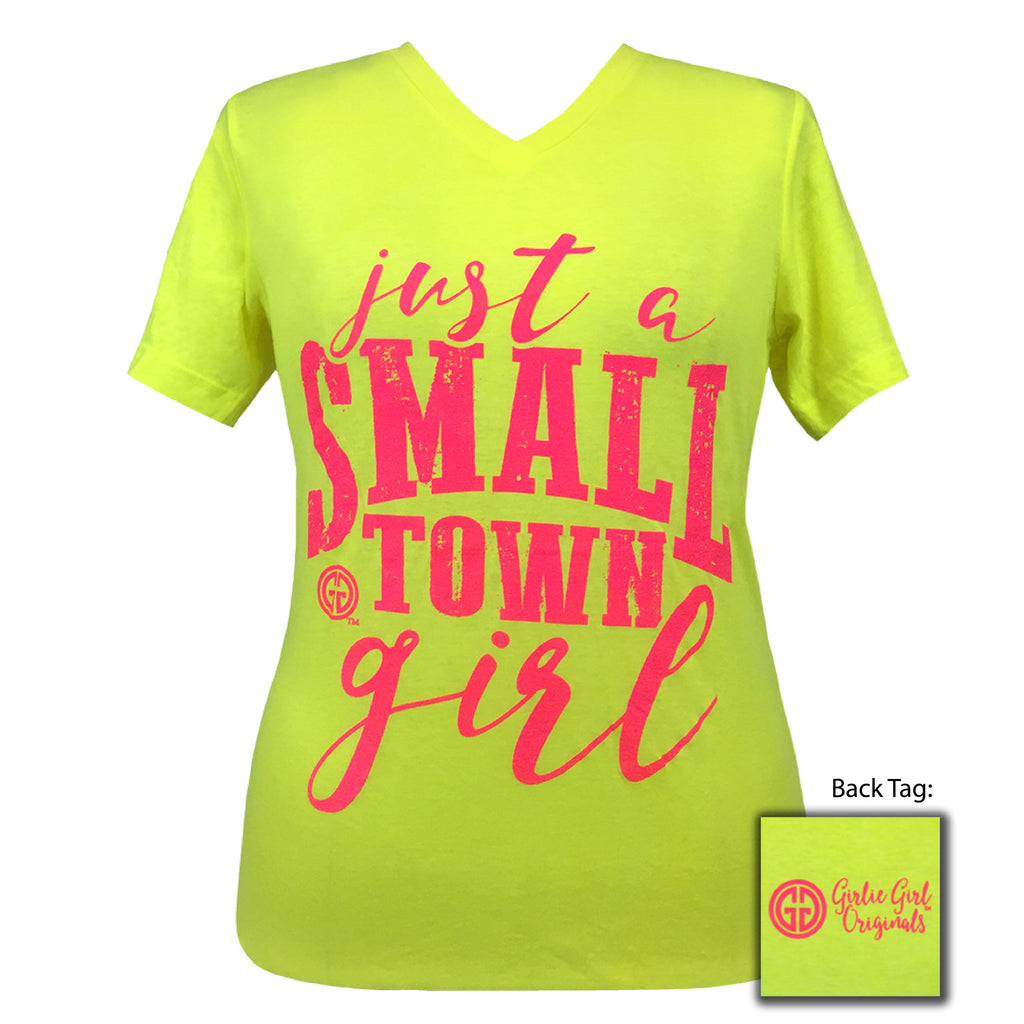 Small Town Girl V-Neck Short Sleeve Neon Yellow