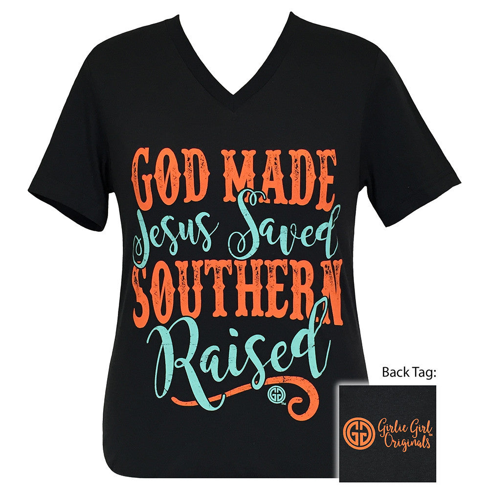 Southern Raised V-Neck Short Sleeve Dark Grey