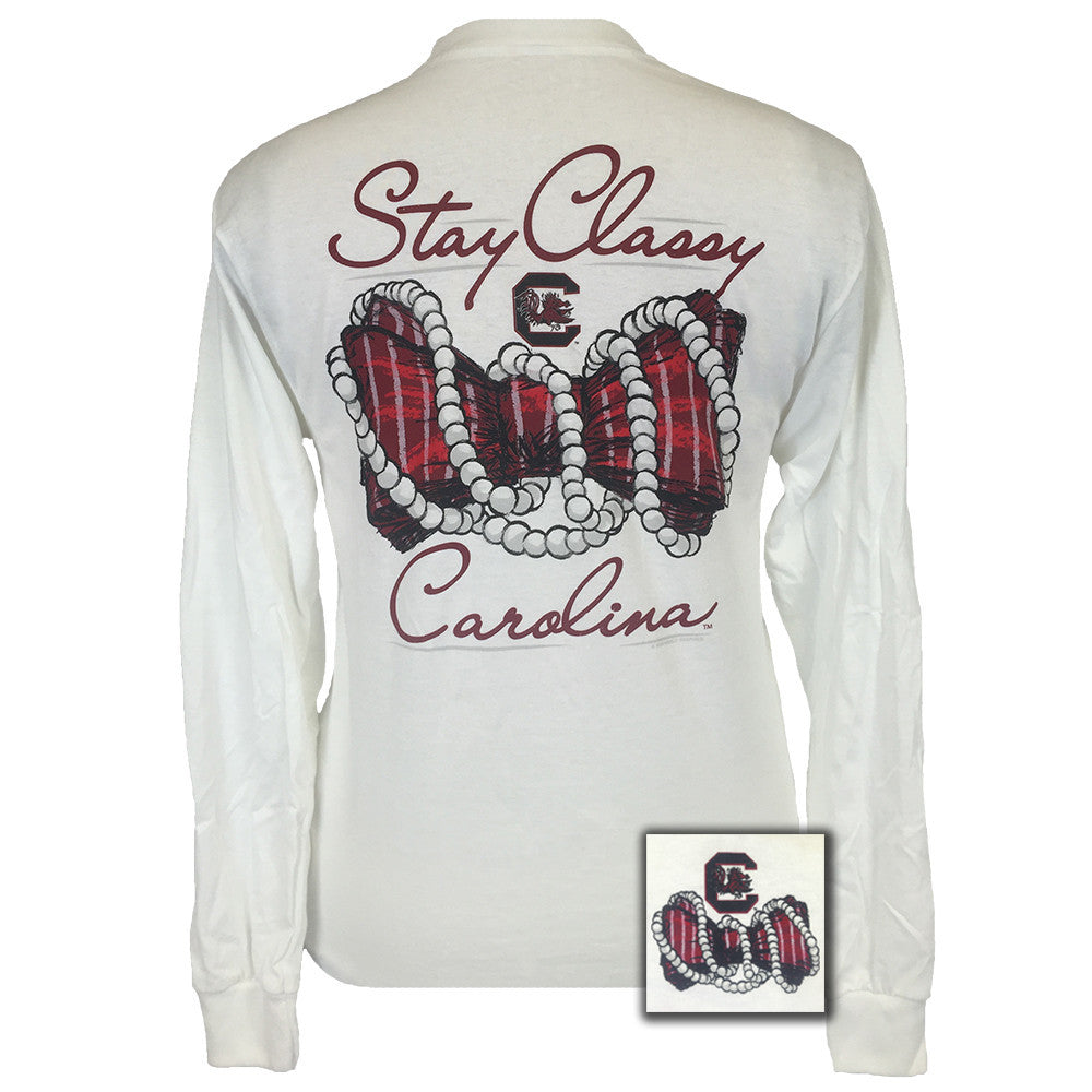 South Carolina Stay Classy White Long Sleeve