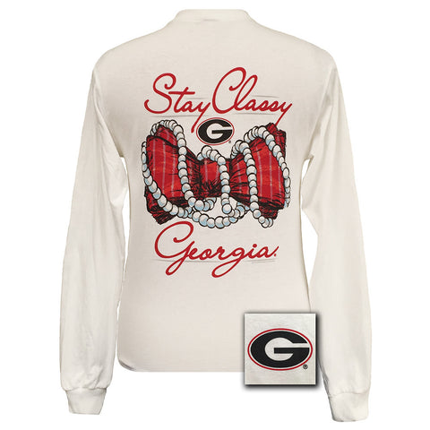 Stay Classy Georgia White Long Sleeve