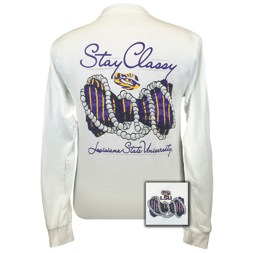 LSU Stay Classy White Long Sleeve