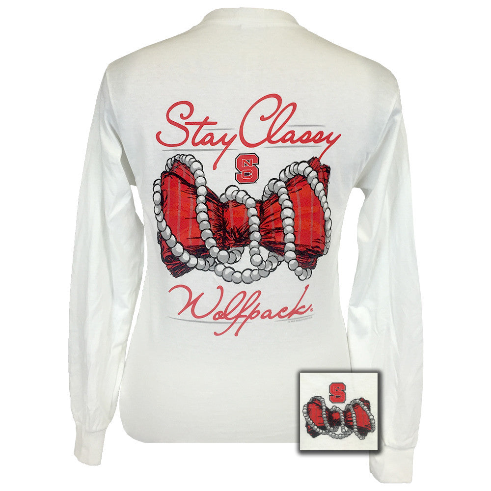 Stay Classy North Carolina White Long Sleeve