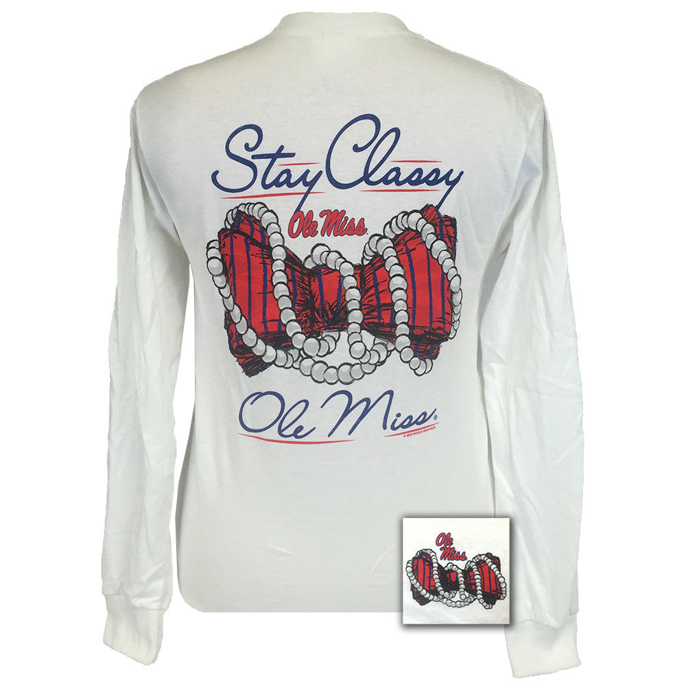 Ole Miss Stay Classy White Long Sleeve