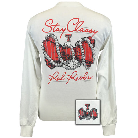 Texas Tech Stay Classy White Long Sleeve