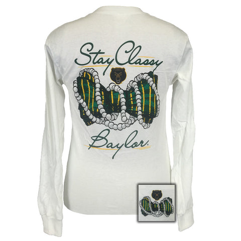 Baylor Stay Classy White Long Sleeve