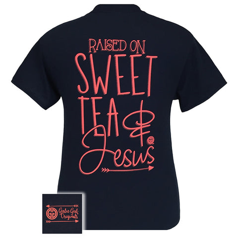 Sweet Tea and Jesus Navy Short Sleeve