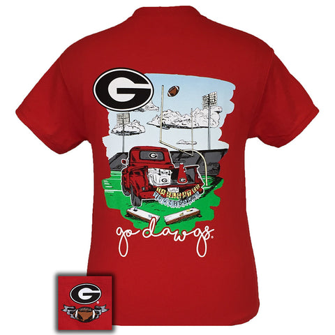 Tailgates and Touchdowns Georgia Red Short Sleeve