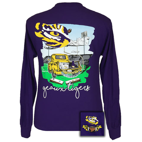 Tailgates and Touchdowns LSU Purple Long Sleeve