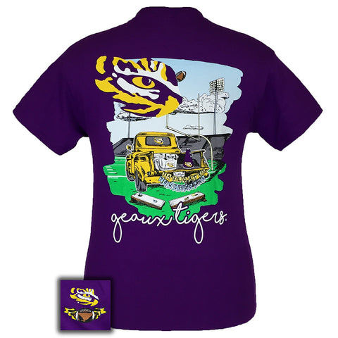 Tailgates and Touchdowns LSU Purple Short Sleeve