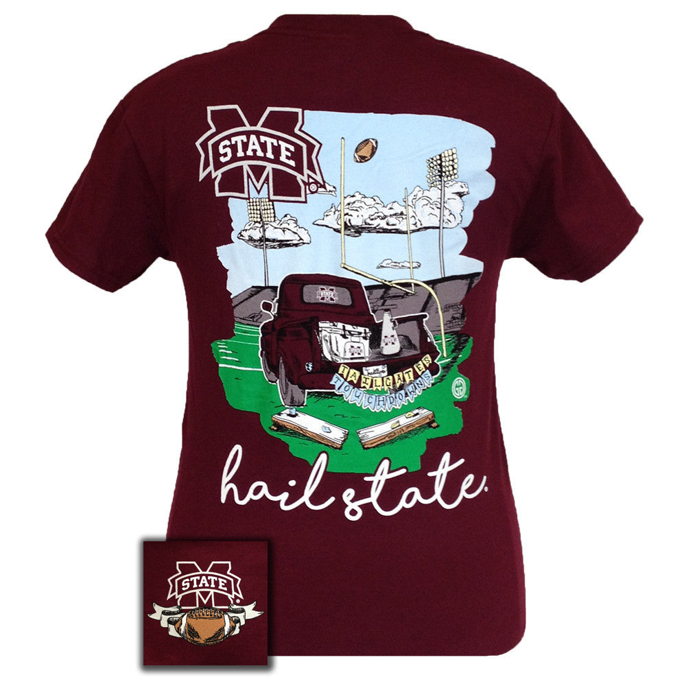 Tailgates and Touchdowns MSU Maroon Short Sleeve