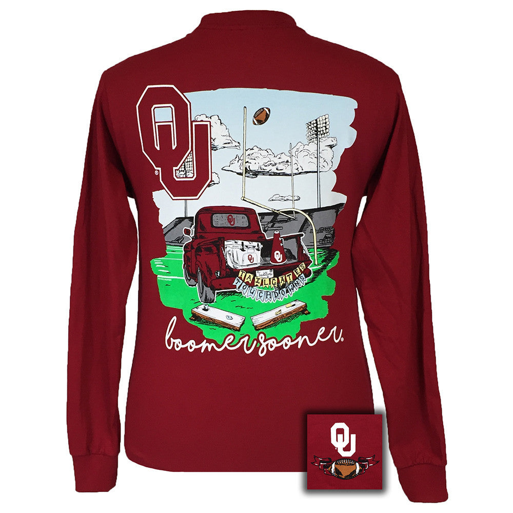 Tailgates and Touchdowns OU Cardinal Red Long Sleeve