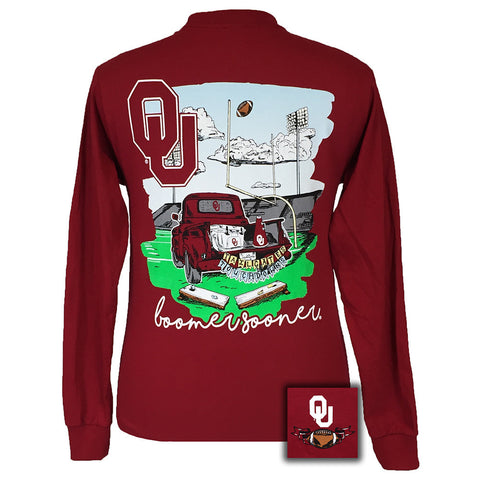 Tailgates and Touchdowns OU Cardinal Red Long Sleeve