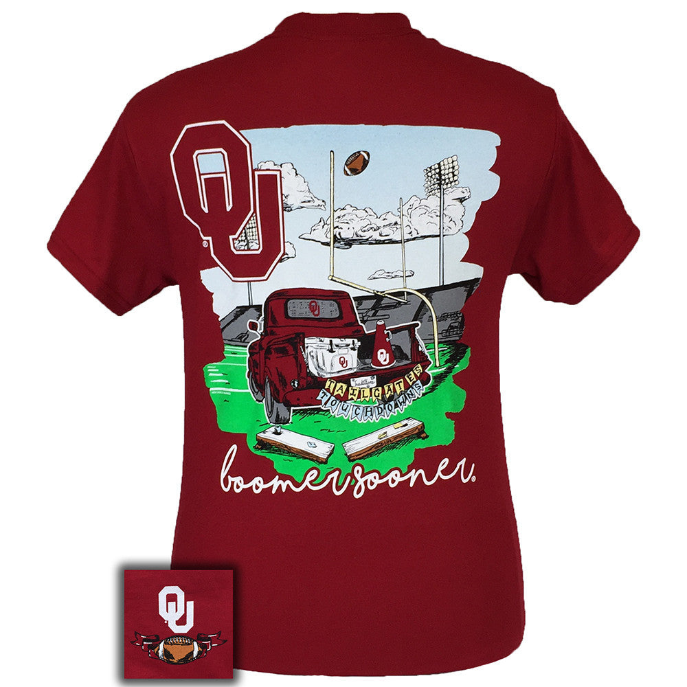 Tailgates and Touchdowns OU Carndinal Red Short Sleeve