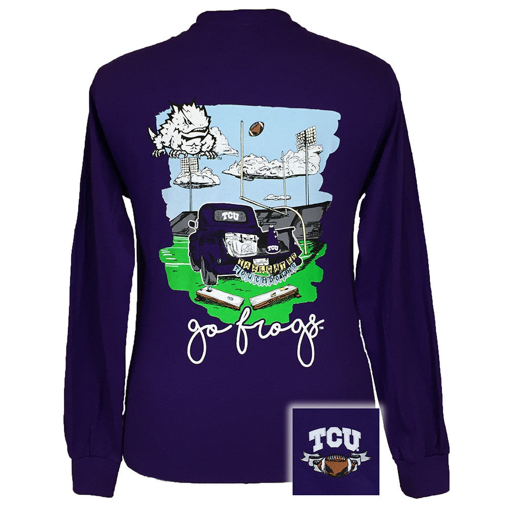 Tailgates and Touchdowns TCU Long Sleeve Purple