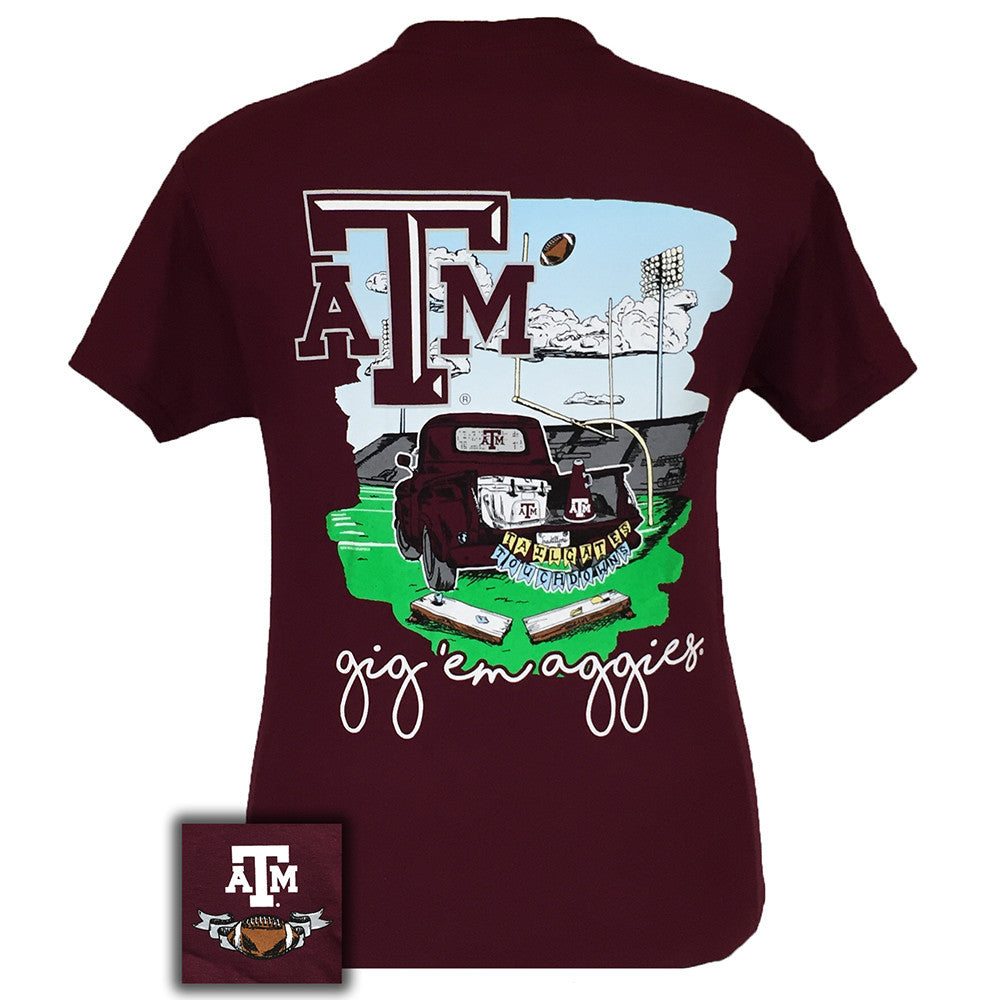 Tailgates and Touchdowns Texas A&M Maroon Short Sleeve