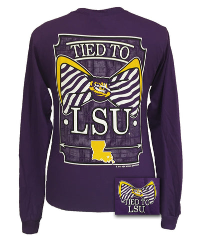 Tied to LSU Purple Long Sleeve